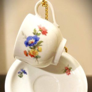 Miniature Teacup and Saucer, Bareuther Waldsassen